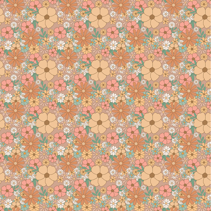 Retro Bohemian Floral Pattern 2 Fabric - ineedfabric.com