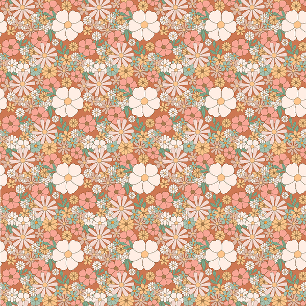 Retro Bohemian Floral Pattern 3 Fabric - ineedfabric.com