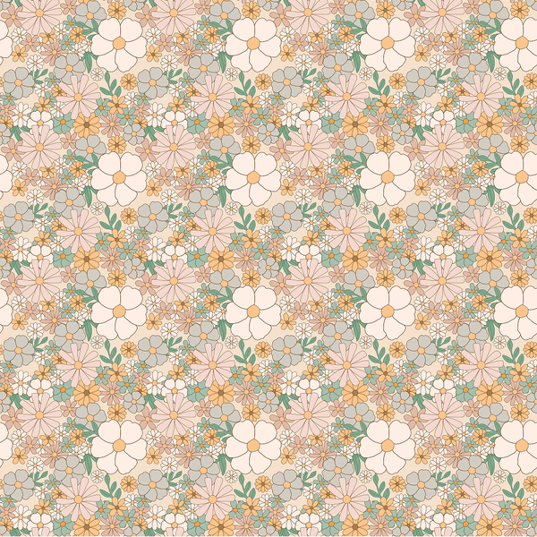 Retro Bohemian Floral Pattern 4 Fabric - ineedfabric.com