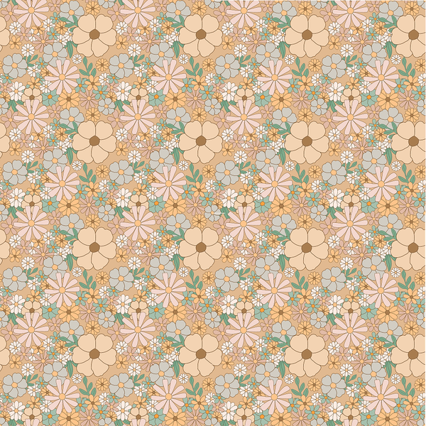 Retro Bohemian Floral Pattern 5 Fabric - ineedfabric.com