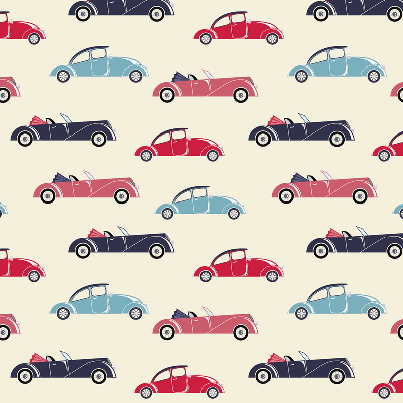 Retro Cars Fabric - Multi - ineedfabric.com