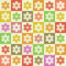 Retro Checkered Flowers 2 Fabric - Multi - ineedfabric.com