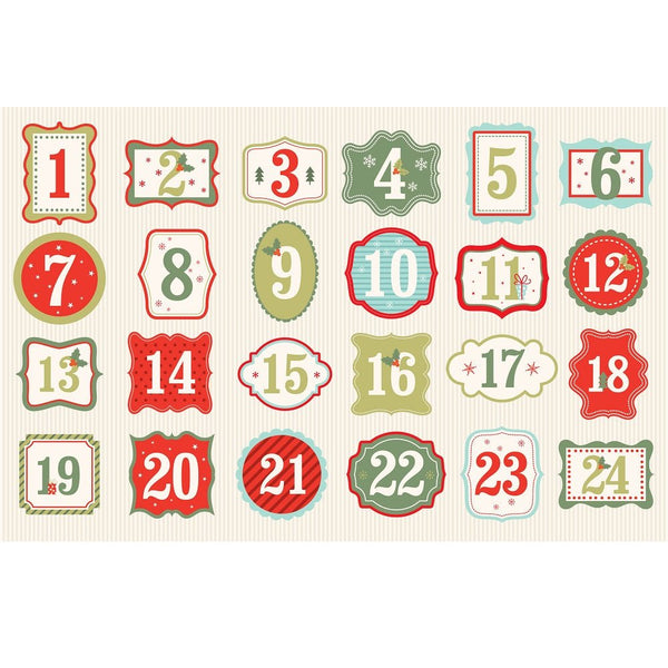 Retro Christmas Advent Calendar Fabric Panel - ineedfabric.com