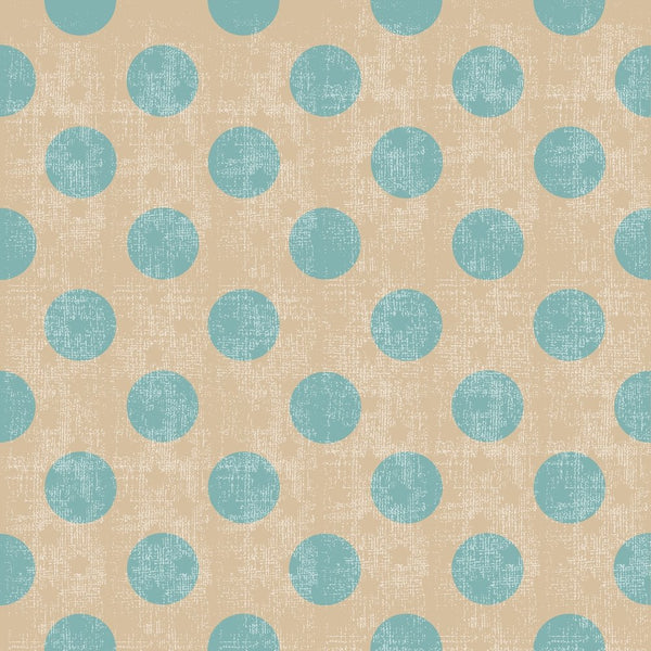 Retro Christmas Blue Dots Fabric - ineedfabric.com