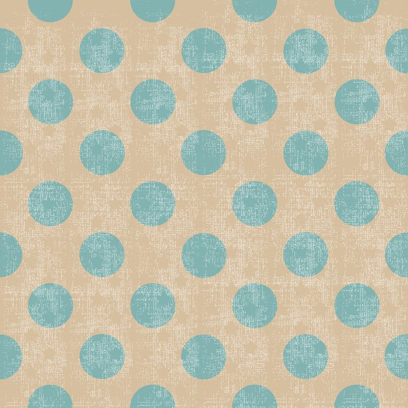 Retro Christmas Blue Dots Fabric - ineedfabric.com