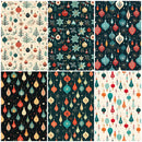 Retro Christmas Bulbs Fat Quarter Bundle - 6 Pieces - ineedfabric.com