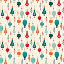 Retro Christmas Bulbs Pattern 1 Fabric - ineedfabric.com