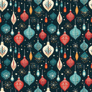 Retro Christmas Bulbs Pattern 2 Fabric - ineedfabric.com