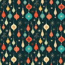 Retro Christmas Bulbs Pattern 3 Fabric - ineedfabric.com