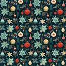 Retro Christmas Bulbs Pattern 5 Fabric - ineedfabric.com