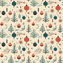 Retro Christmas Bulbs Pattern 6 Fabric - ineedfabric.com