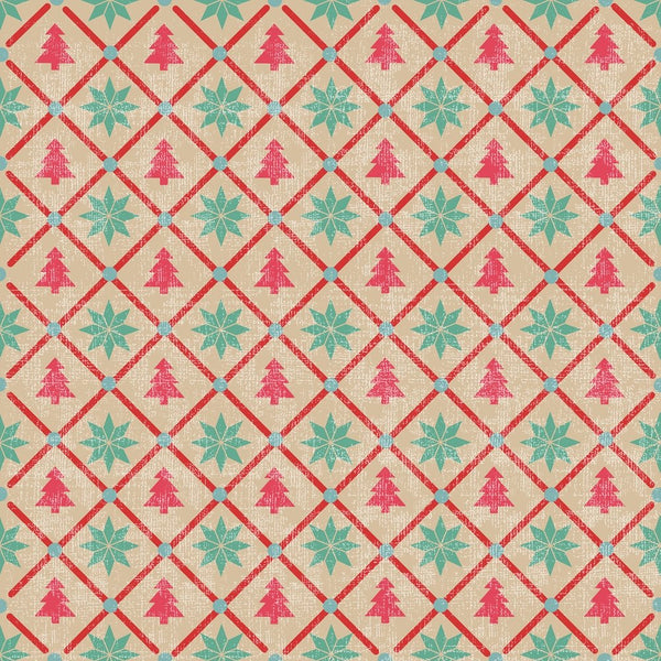 Retro Christmas Tress Fabric - ineedfabric.com