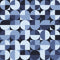 Retro Circular Pattern Fabric - Blue - ineedfabric.com