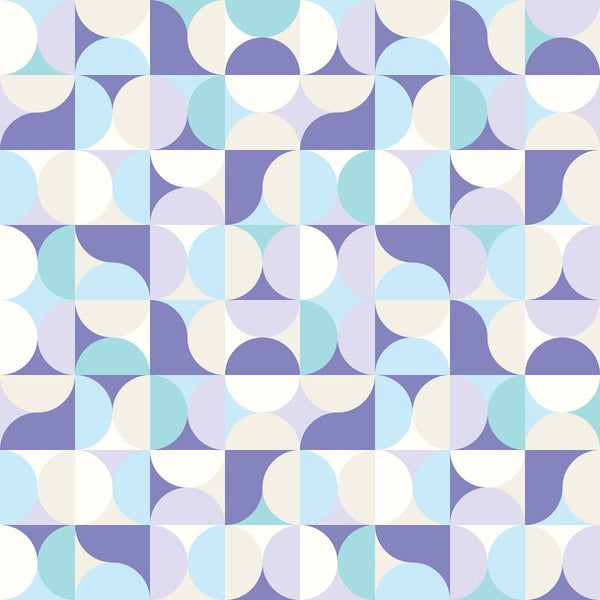 Retro Circular Pattern Fabric - Pastels - ineedfabric.com