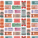 Retro City Bus Tickets Fabric - ineedfabric.com