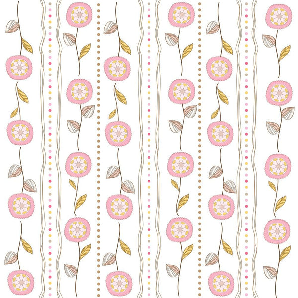 Retro Dandelions Fabric - Pink - ineedfabric.com