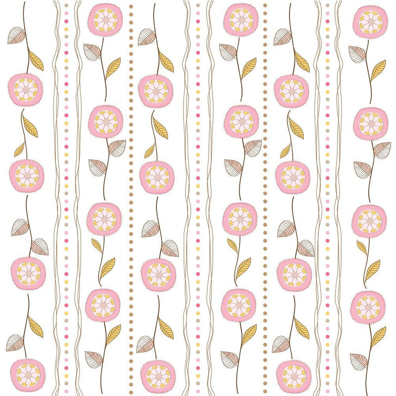 Retro Dandelions Fabric - Pink - ineedfabric.com