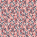 Retro Diamond Fabric - Navy/Red - ineedfabric.com