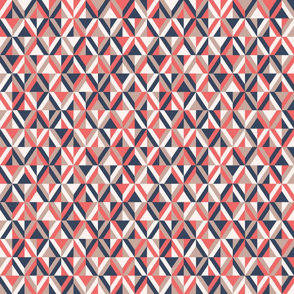 Retro Diamond Fabric - Navy/Red - ineedfabric.com