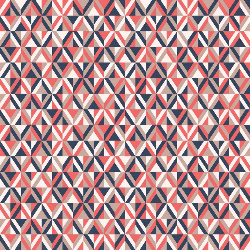 Retro Diamond Fabric - Navy/Red - ineedfabric.com