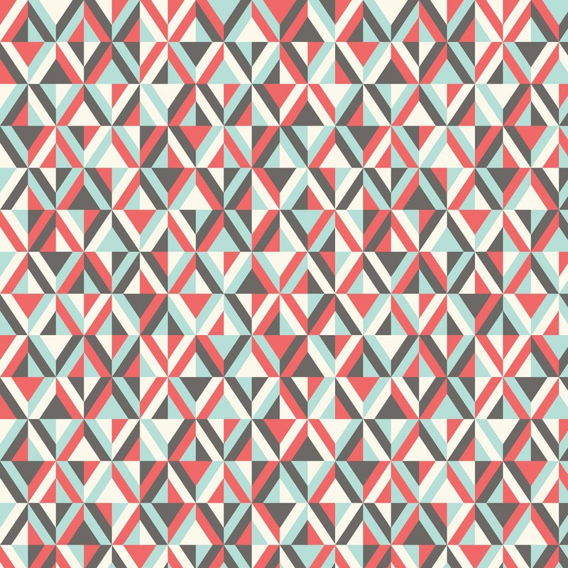 Retro Diamond Fabric - Teal/Brown - ineedfabric.com