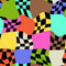 Retro Geometric Checkered Pattern 3 Fabric - ineedfabric.com