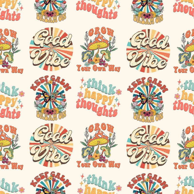 Retro Good Vibes Fabric - ineedfabric.com