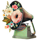 Retro Gramophone 2 Fabric Panel - ineedfabric.com