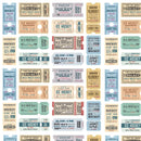 Retro Hockey Tickets Fabric - ineedfabric.com
