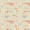 Retro Love Letters Fabric Variation 3 - ineedfabric.com