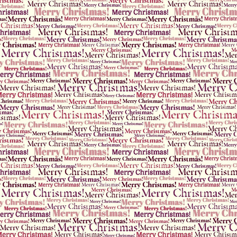 Retro Merry Christmas Script Fabric - Multi - ineedfabric.com
