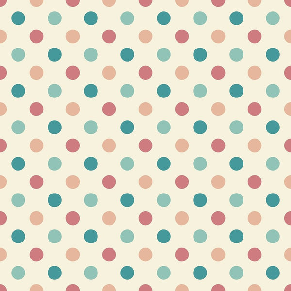 Retro Multi Dots Fabric - Tan - ineedfabric.com