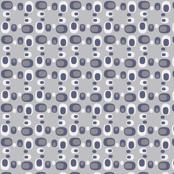 Retro Oval Fabric Variation 1 - Gray - ineedfabric.com