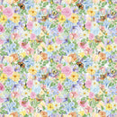 Retro Pastel Flowers, Butterflies & Moth Fabric - ineedfabric.com