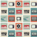 Retro Radios & TVs Fabric - Multi - ineedfabric.com