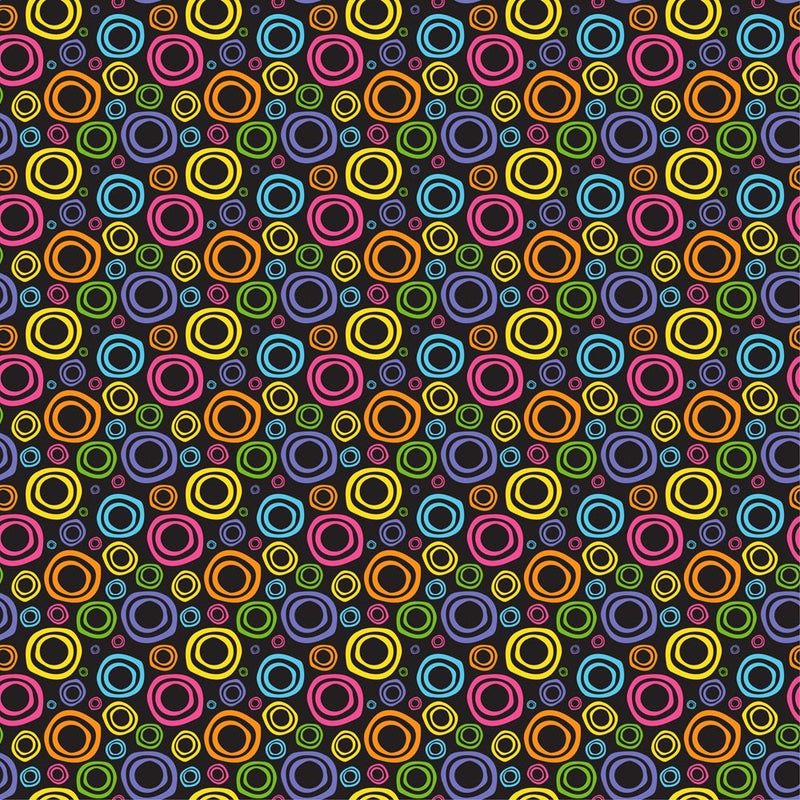 Retro Rainbow Circle Fabric - ineedfabric.com