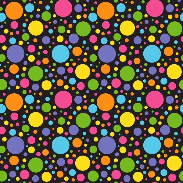 Retro Rainbow Dots Fabric - Multi - ineedfabric.com