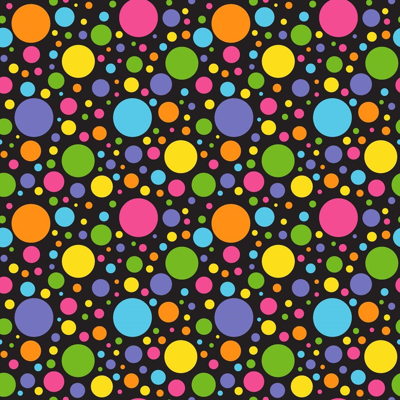 Retro Rainbow Dots Fabric - Multi - ineedfabric.com