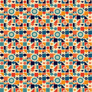 Retro Rainbow Pattern 13 Fabric - ineedfabric.com