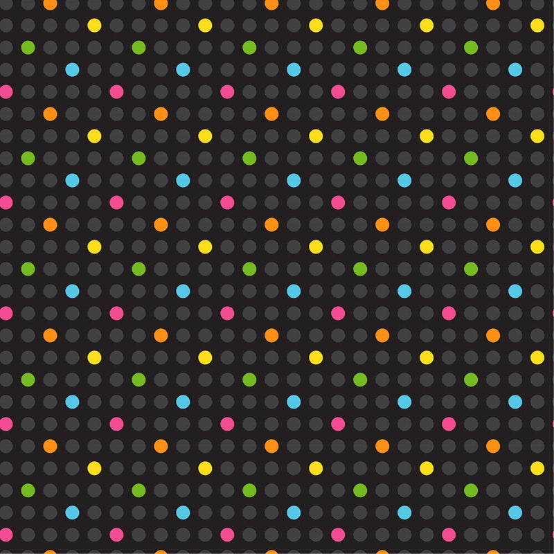 Retro Rainbow Scatter Dots Fabric - ineedfabric.com