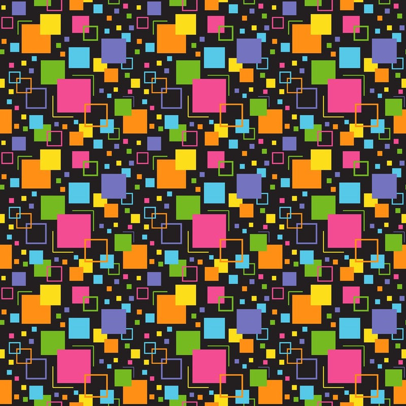 Retro Rainbow Square Fabric - ineedfabric.com