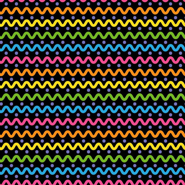 Retro Rainbow Squiggle Fabric - ineedfabric.com