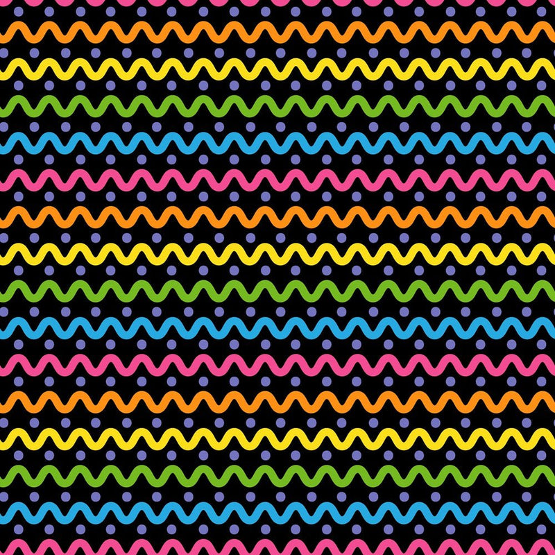 Retro Rainbow Squiggle Fabric - ineedfabric.com