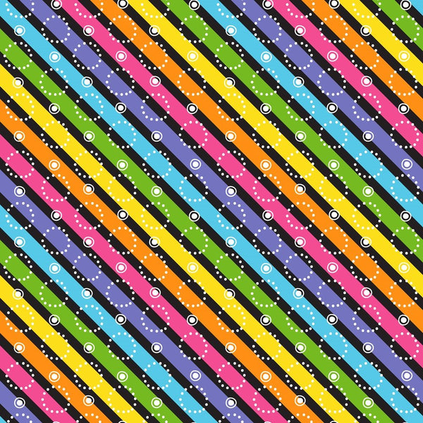 Retro Rainbow Stripes Fabric - ineedfabric.com
