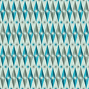 Retro Rhombus Shapes and Stars Fabric - Blue - ineedfabric.com