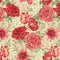 Retro Rose and Tulip Fabric - Tan - ineedfabric.com