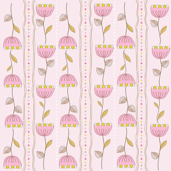 Retro Roses & Dots Fabric - Pink - ineedfabric.com