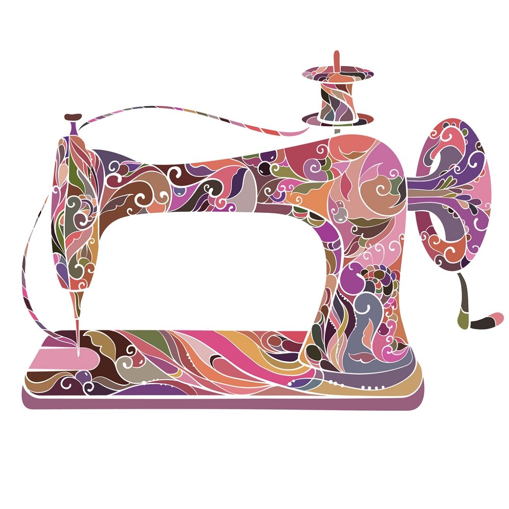 pink sewing machine clipart