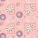 Retro Spirals Fabric - Pink/Purple - ineedfabric.com
