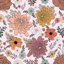 Retro Spring Floral Fabric - Pink - ineedfabric.com